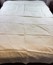 Damask Tablecloth Scroll Design Mint Green 71  X 88  Easter Cottagecore Vtg