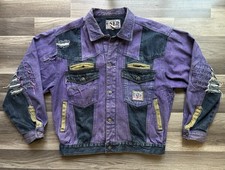 Vtg 1980's "Get Used" By Elie Distressed Jacket Men  s L Trucker Jean Punk Goth