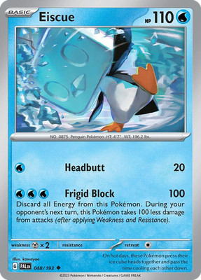 Eiscue 048/193 Uncommon Paldea Evolved Pokemon Reverse Holo Near Mint