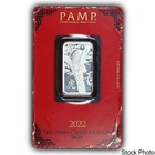 2022 PAMP Lunar Year of the Tiger 10 g .999 Fine Silver Bar in Assay Card