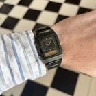VTG Seiko H449-5339 Digital Analog Alarm Chronograph Black PVD Wrist Watch