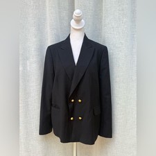 Brooks Brothers double breasted navy blue blazer loro piana wool