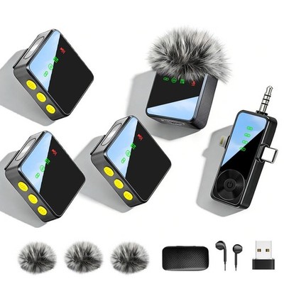 Wireless Lavalier Microphone for iPhone, Android, Cameras - Mini Microphone w...