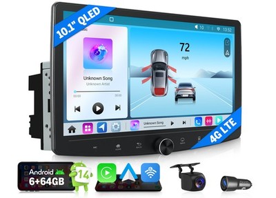 10,1'' QLED Touchscreen Doppel DIN Autoradio Android 14 GPS Navi CarPlay 6GB 64GB