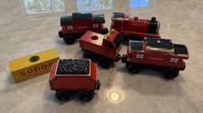 Lot of 6 Thomas the Train  Friends Magnetic Wooden Railway Engines Cars - Used