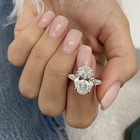 Oval Diamond Ring E VVS2 IGI Certified 5.5 Carat Labcreated 14K W Gold Baguette — photo 2