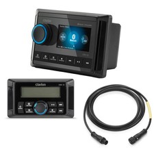 Clarion CMM-30 Marine Source Unit with Color LCD Display CMR-20 Wired Marin...