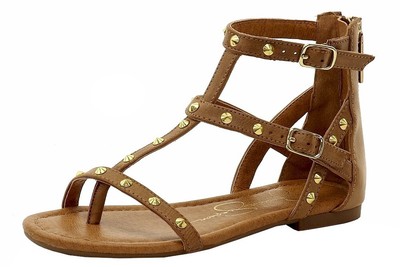 Jessica Simpson Girl's Lenni Natural Studded Gladiator Sandals Shoes Sz: 13