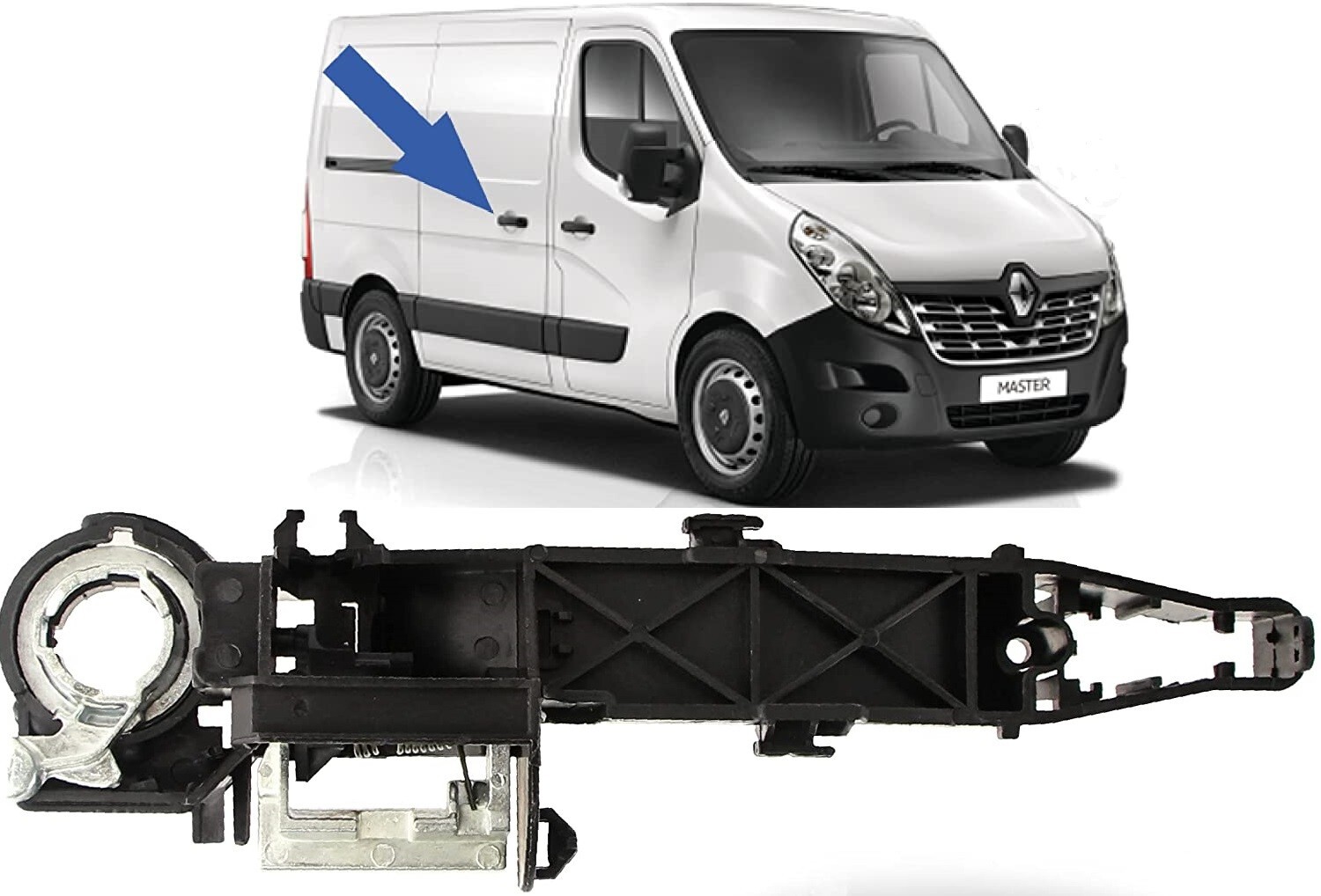 Mécanisme poignée de porte pour remplacer serrure usée Master 3 et NV400
