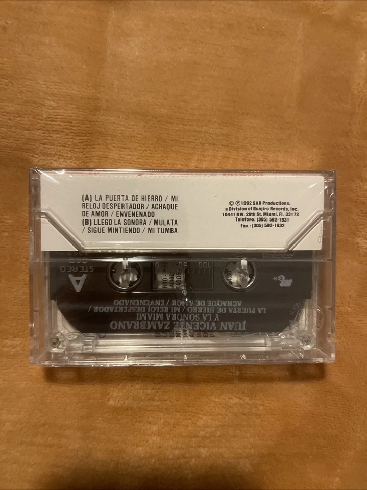 New Sealed Juan Vicente Zambrano Y La Sonora Miami Cassette Latin 1992 SAR Prod. - Image 2 of 2