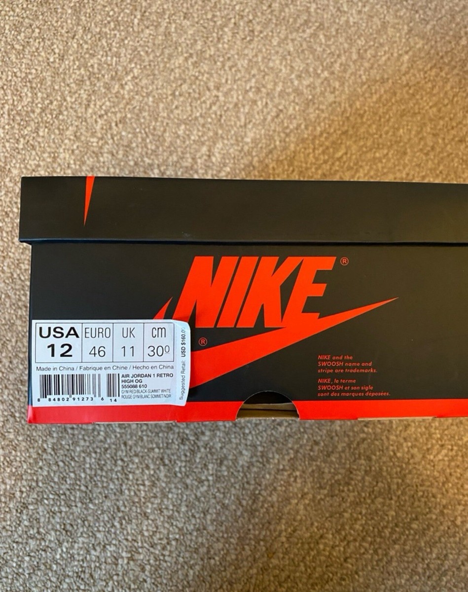 Size 12 - Jordan 1 Retro OG High Bred Toe 884802912736| eBay