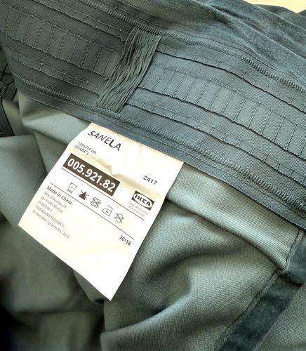 Ikea SANELA Velvet Curtain Darkening 2 Panels 1 pair Dark Gray-Turquoise 55x 84" - Picture 6 of 8