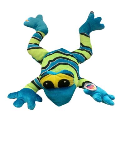 Peluche rana blu e verde brillante Nanco peluche colorato 2007 nuovo con etichette - Foto 2 di 7
