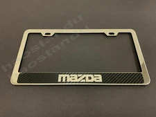 1xMAZDAstyle STAINLESS STEEL LICENSE PLATE FRAME HOLDER w/(Carbon Fiber Style)