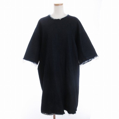 FACETASM One Piece Knee Length Denim Fringe Indigo Dark Navy 1 