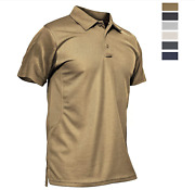 Men's Short Sleeve Tactical Polo Shirts Quick Dry Team Combat Work Casual Golf T
