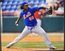 Signed JENRRY MEJIA NY METS 8x10 Autographed Pitching Photo BANNED! 16E 