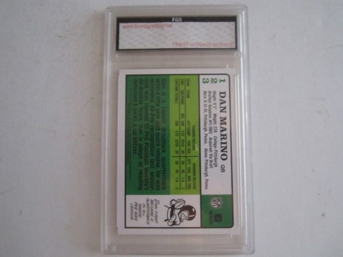 2010 DAN MARINO #123 FGS GRADED 10 MINT 1984 REPRINT FOOTBALL CARD TUB B - Picture 2 of 2