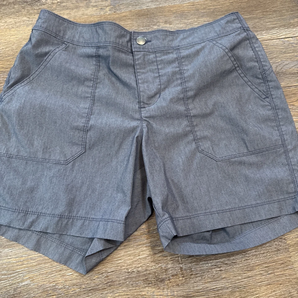 Pantalones cortos elásticos Columbia para mujer azul claro cancha senderismo aire libre 10 Foto 3 de 4