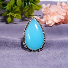 Aquamarine Ring Solid 925 Sterling Silver Ring Gemstone Pretty Ring MK KP-10