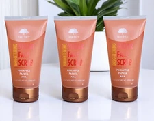 3 x Tree Hut Pineapple & Papaya Brightening Face Scrub, Exfoliating