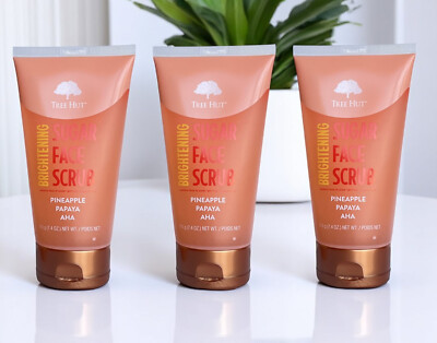 3 x Tree Hut Pineapple & Papaya Brightening Face Scrub, Exfoliating