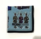 MAN BLUE HANDKERCHIEF COTTON ART POCKET SQUARE 17" CLASSIC VTG 4th BATTALION