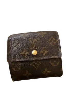 LOUIS VUITTON W Hook Wallet Monogram Beige Monogram Canvas Authentic