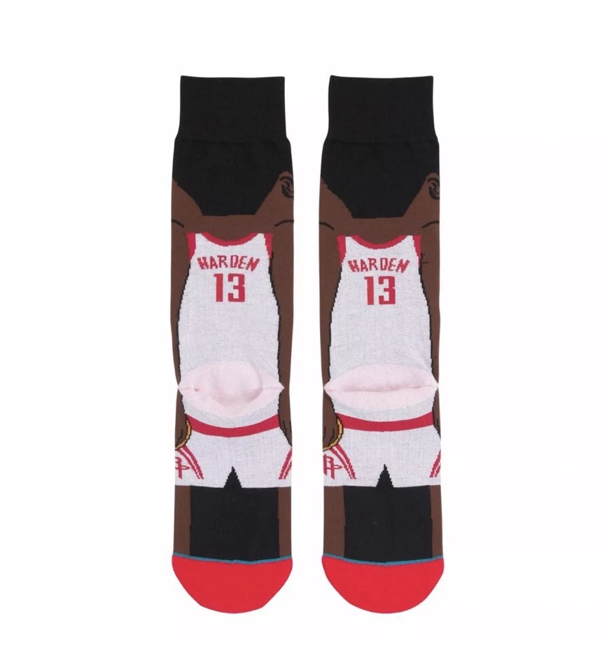STANCE x JAMES HARDEN HOUSTON ROCKETS CARTOON SOCKS THE BEARD sz L 9 - 12 - Image 3 of 4
