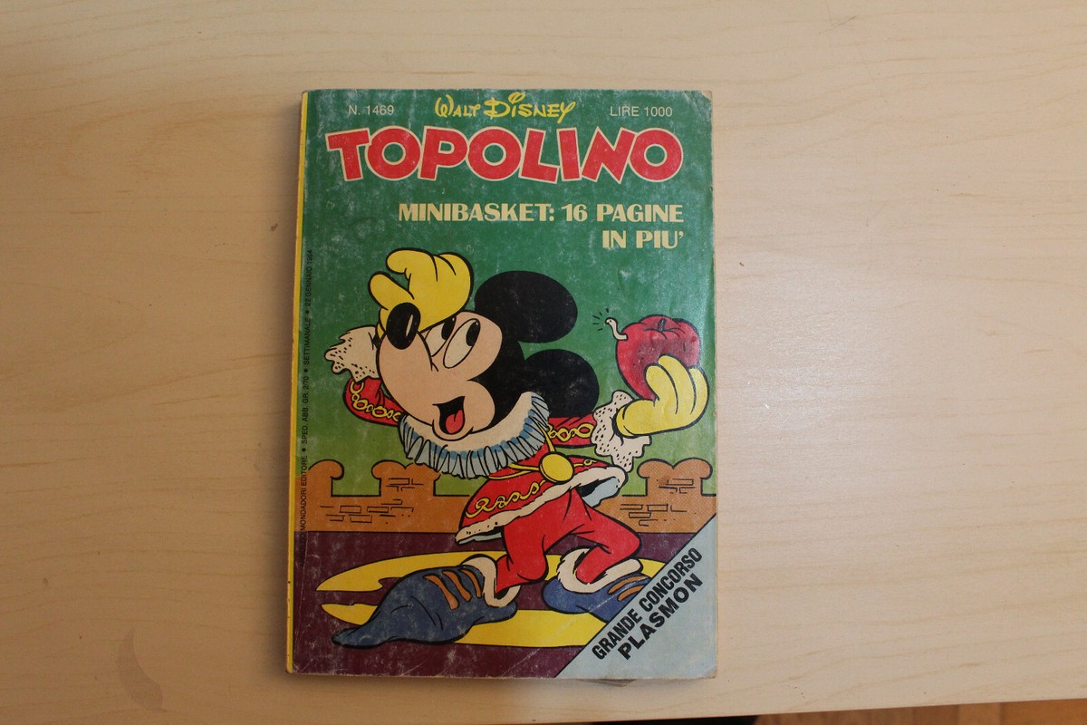Topolino Comic Book Walt Disney Italian Language 22/1/1984
