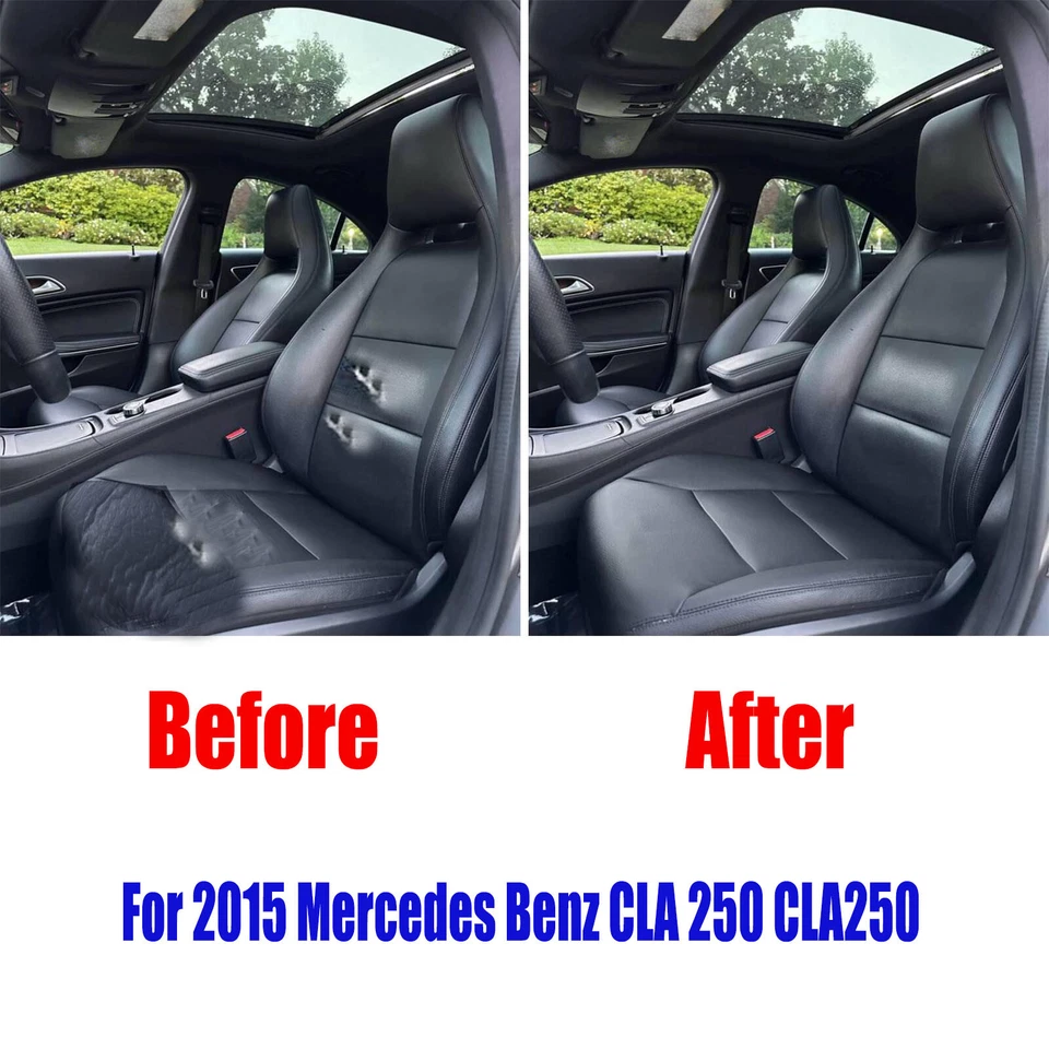 Fits Mercedes Benz CLA 250 2014 2015 Front Bottom-Top BLack Leather Seat Cover Foto 4 de 4