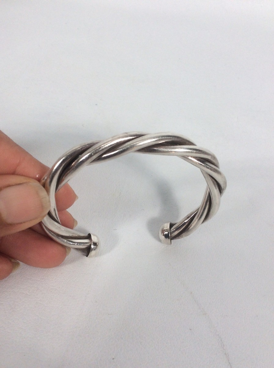 Beautiful Vtg Taxco Mexico Sterling Silver 925 Cuff Bracelet TD-75