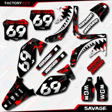 Black & Red Savage Graphics Kit fits Honda CRF450R 05-08 Crf 450 Crf450 Decals