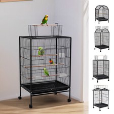 Bird Cages Open Play Top Parrots Cage Cockatiel Parakeet Wooden Perches Stand UK