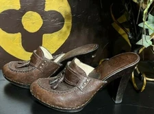 MICHAEL Michael Kors Brown Leather Mules Size 7.5