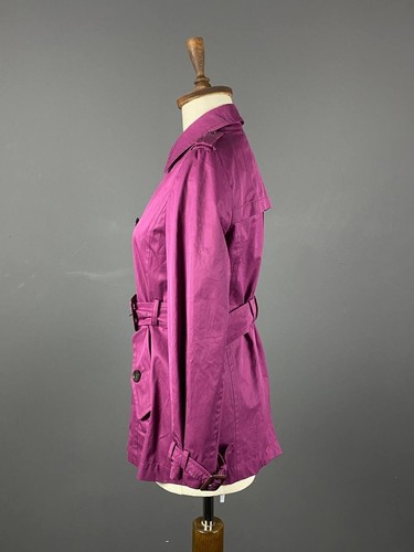 WEEKEND MAX MARA Purple Double Breasted Belted Trench Coat Size USA 6 - Picture 2 of 19