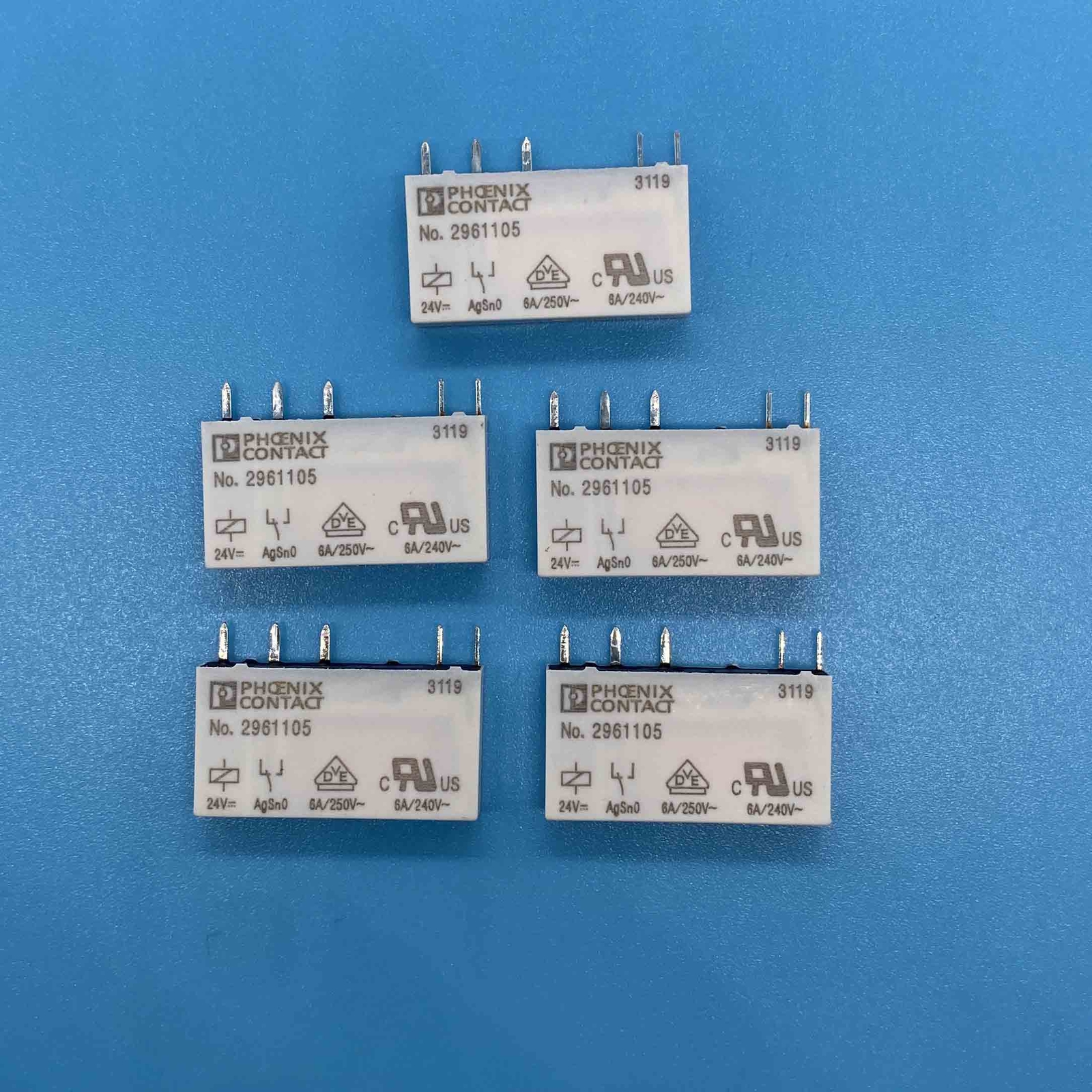 24VDC 6A 250VAC 5-Pin For No.2961105 Phoenix Contact Power Relay (Pack of 5)