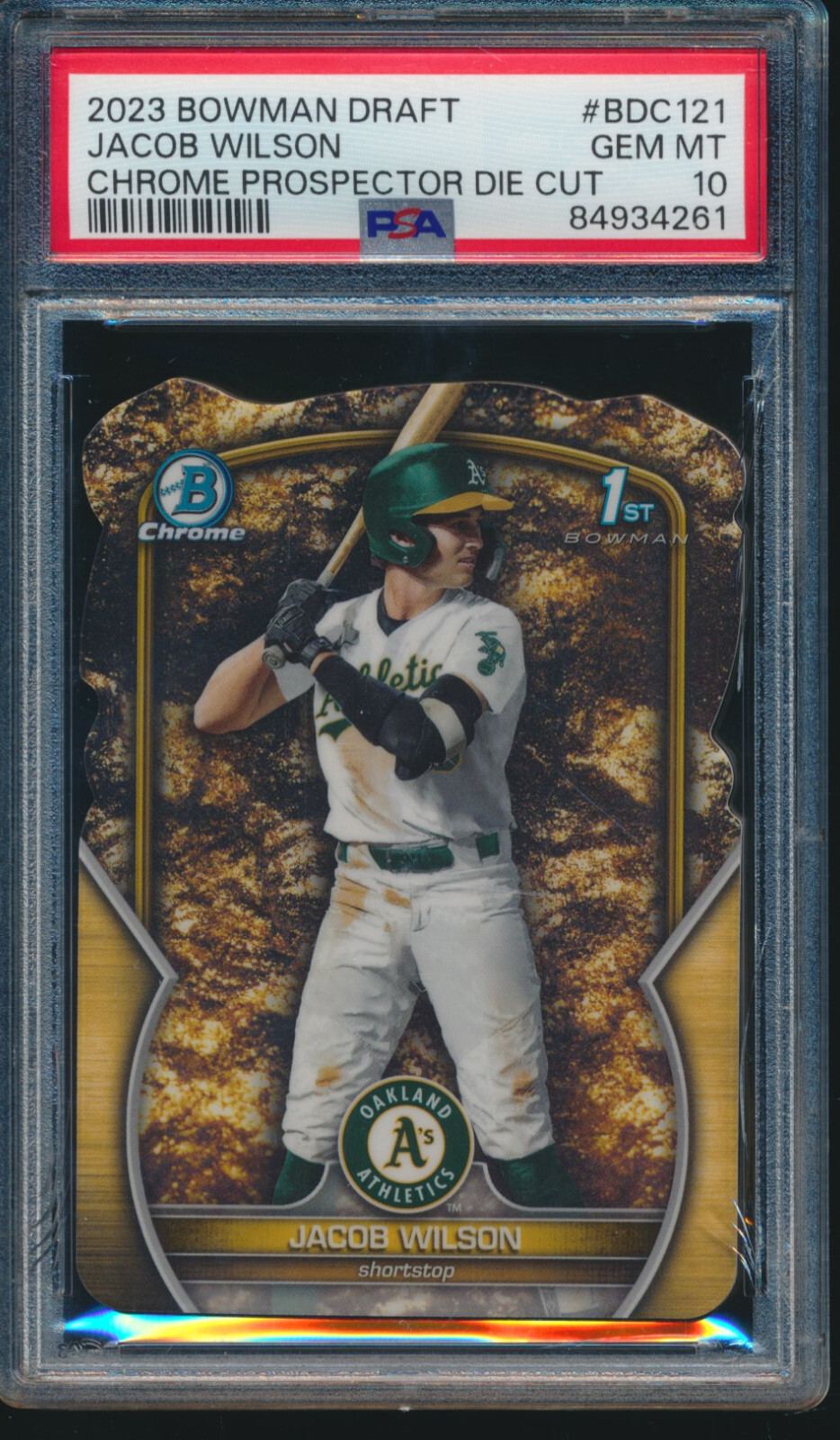 PSA 10 JACOB WILSON 1st 2023 Bowman Chrome GOLD NUGGET PROSPECTOR/49 RC GEM MINT