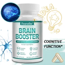 Brain Booster with ALPHA-GPC and Lion's Mane -Brain Health,Memory&Focus Enhancer