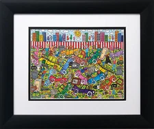 James Rizzi "You Don't  Have to Pay to Play" CUSTOM FRAMED POP ART  Junkyard car