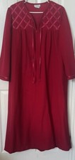 Vintage APPEL Red Flannel Housecoat Nightgown 1/4 Zip Women  s One Size