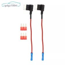 2pcs Car Fuse Tap Add a Circuit Adapter with 2pcs 10A Micro3 ATL Blade Type Fuse