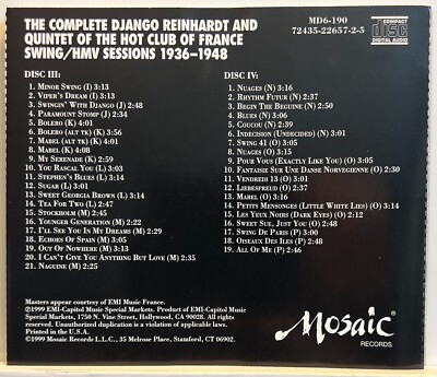 The Django Reinhardt / QHCF Swing / HMV Sessions (CD Mosaic) Discs 