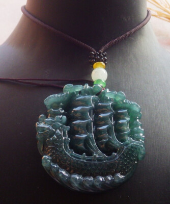 Video Certified Icy Blue Water A Jade jadeite Pendant Dragon