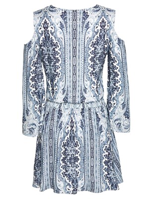 Robe Alice + Olivia Jolene Cold Shoulder - Taille 2, Bleu Floral - NWOT (neuve Sans étiquettes)