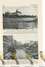 Christiania (Oslo) Industrial & Akershus, Norway, Book Illustration c1920