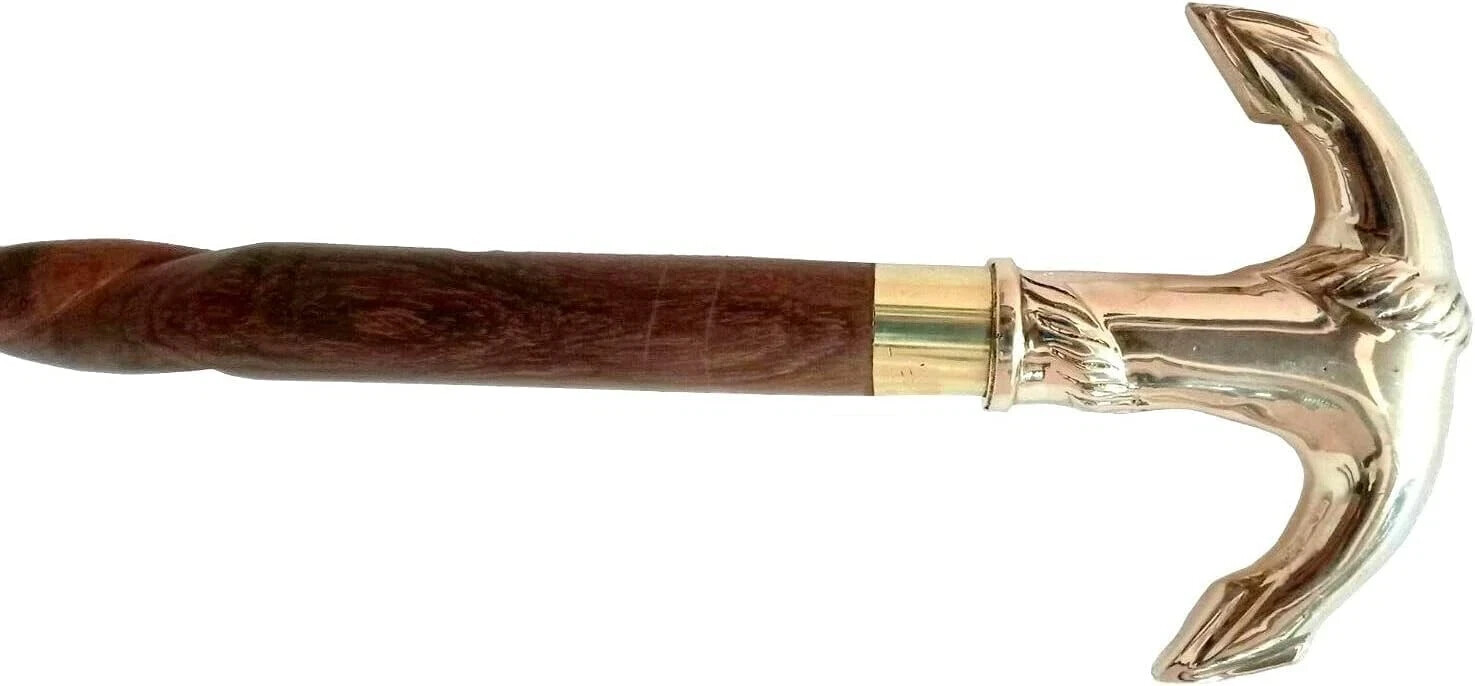 Vintage Victorian Solid Anchor Head Handle Handma… - image 5