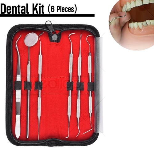 Dental Mirror Set Of 6 Tools - Stainless Steel Plaque Remover & Mouth Mirror Kit Dental Tartar Scraper - Foto 9