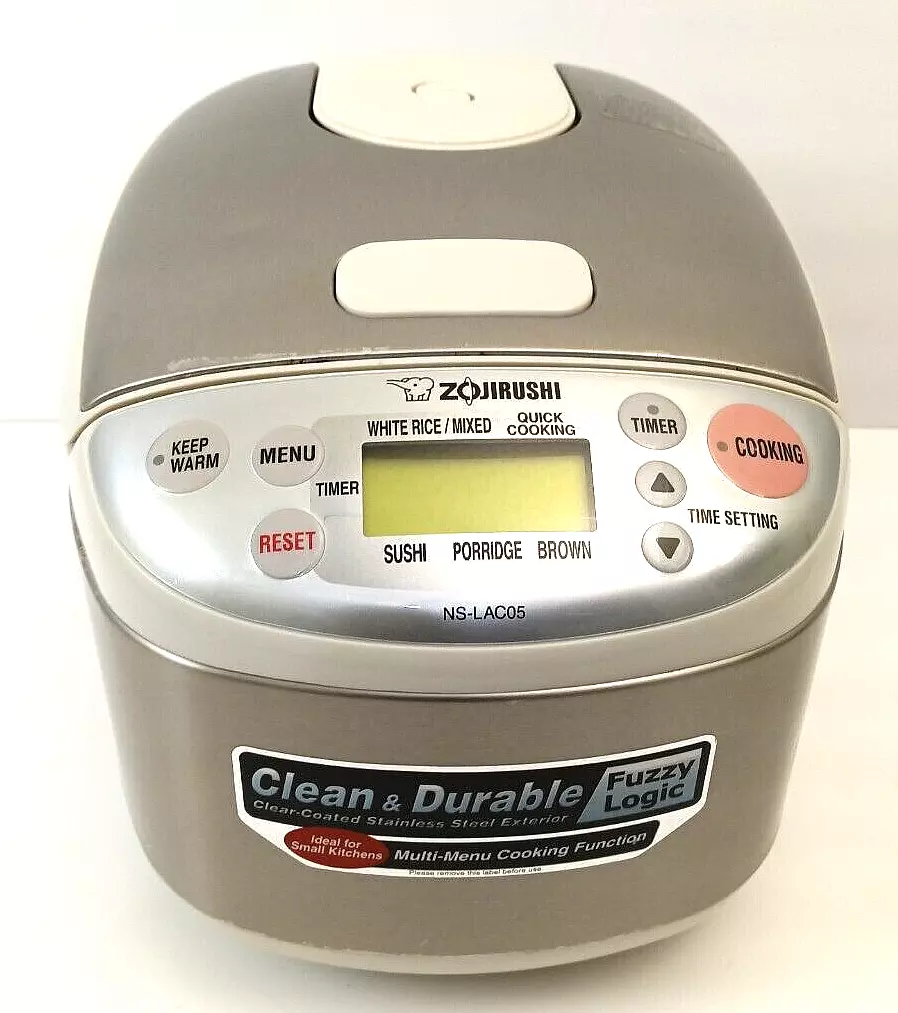 ZOJIRUSHI NS LAC05 RICE PORRIDGE COOKER W NON STICK POT FUZZY LOGIC