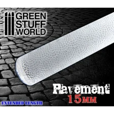 Green Stuff World 1:72 - 1:144 15mm Pavement Texture Rolling Pin Scenery Tool